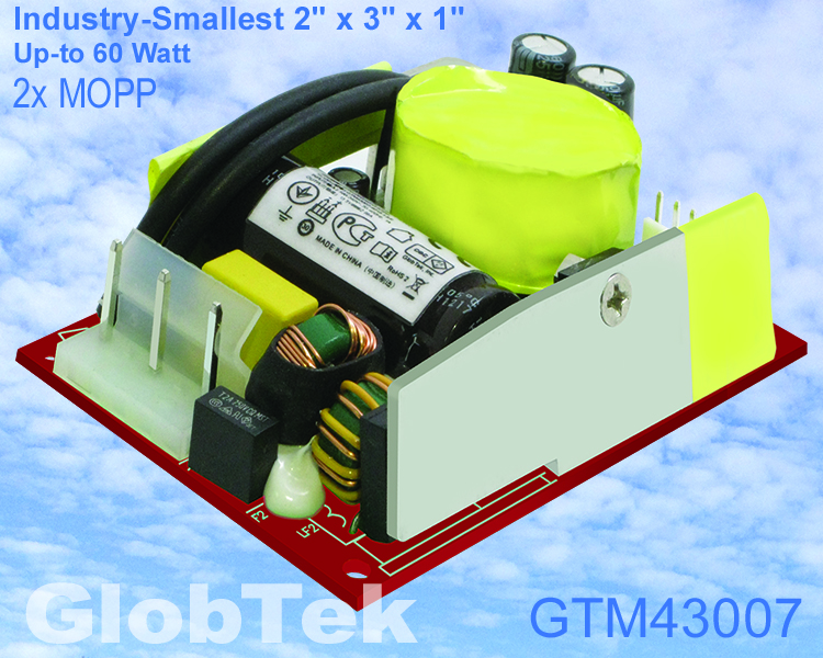 GTM43007 represents GlobTek’s entry into ultra-small range of open frame ruggedized power converters, which adds to its existing broad line of wall plug-in, desktop and other open-frame power supplies... GTM43007 represents GlobTek’s entry into ultra-small range of open frame ruggedized power converters, which adds to its existing broad line of wall plug-in, desktop and other open-frame power supplies...